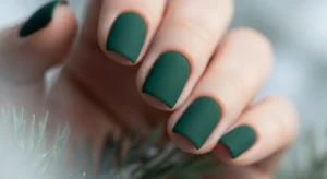 matte green nails