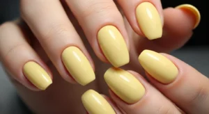butter yellow acrylic nails