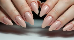 almond nude nails