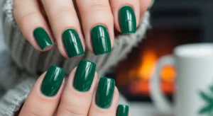 green holiday nails