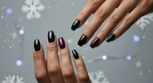 Black winter nails for Black women sleek nail look