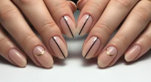 Minimal line nail art simple modern nails
