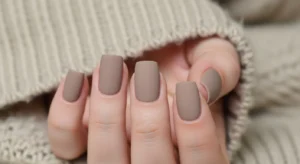 matte taupe nails short