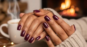 Plum nails winter rich nail color for dark skin