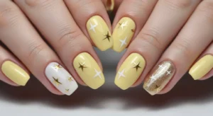 yellow star nails