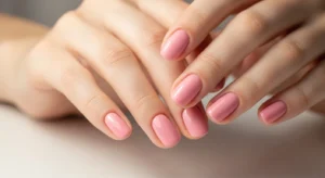 Soft pink nails homecoming clean girly nail look