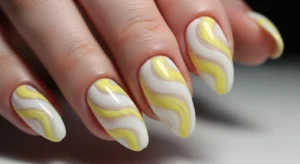 yellow marble nails