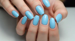 baby blue nails
