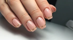 Reverse French nails winter modern manicure