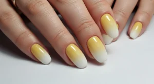 yellow nails gold foil