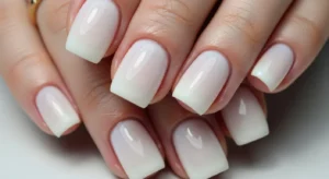 creamy white nails
