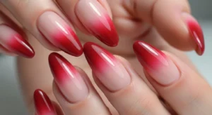 red ombre nails