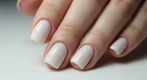 creamy white nails