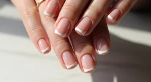 short French tip nails simple and elegant manicure design