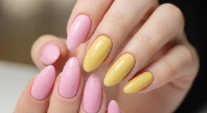 yellow dot nails