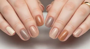 mixed neutral nails