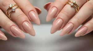 almond nude nails