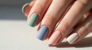 muted pastel nails