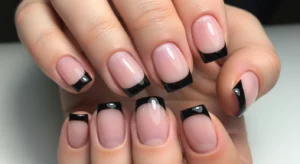 micro black french tips