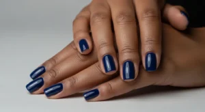 Navy blue winter nails bold nail idea