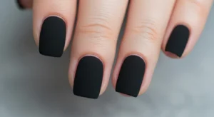 matte black nails