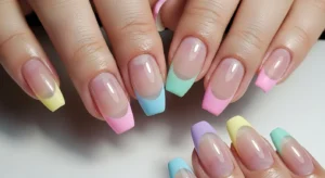 ombre french nails with color blend for soft and modern manicure