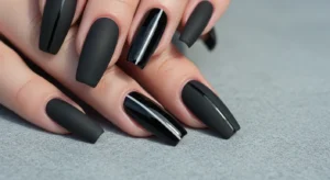 flat top coffin nail shape with bold tip for trendy nail styles