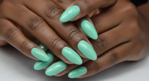 Mint green nails fresh nail idea for dark skin