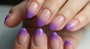 purple french fade nails with soft gradient for elegant and subtle manicure
