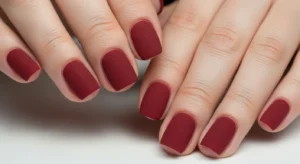 matte red nails