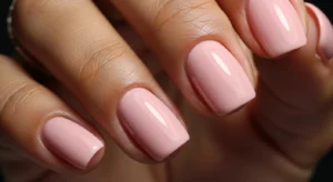 Pink nude nails soft glowing nail color for Black women