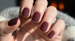 matte burgundy nails