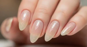 minimal glitter nails