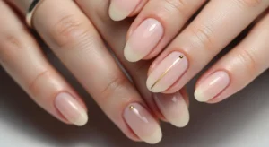 Nude nails with accent nail simple nail design