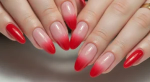 red ombre nails