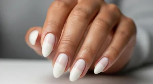 White and ivory nails on dark skin winter nail ideas