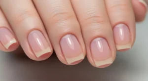 sheer pink nails