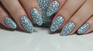 snow dot nails