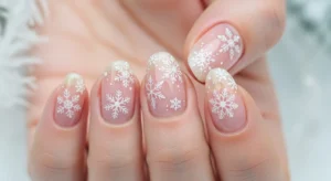 snowflake nail design