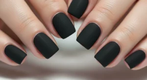 matte black nails