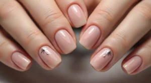 nude silver nails