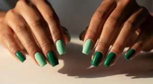 Mint and green nail ideas for Black women fresh look