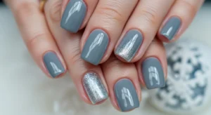 grey winter nails