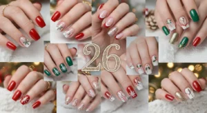 classic red christmas nails