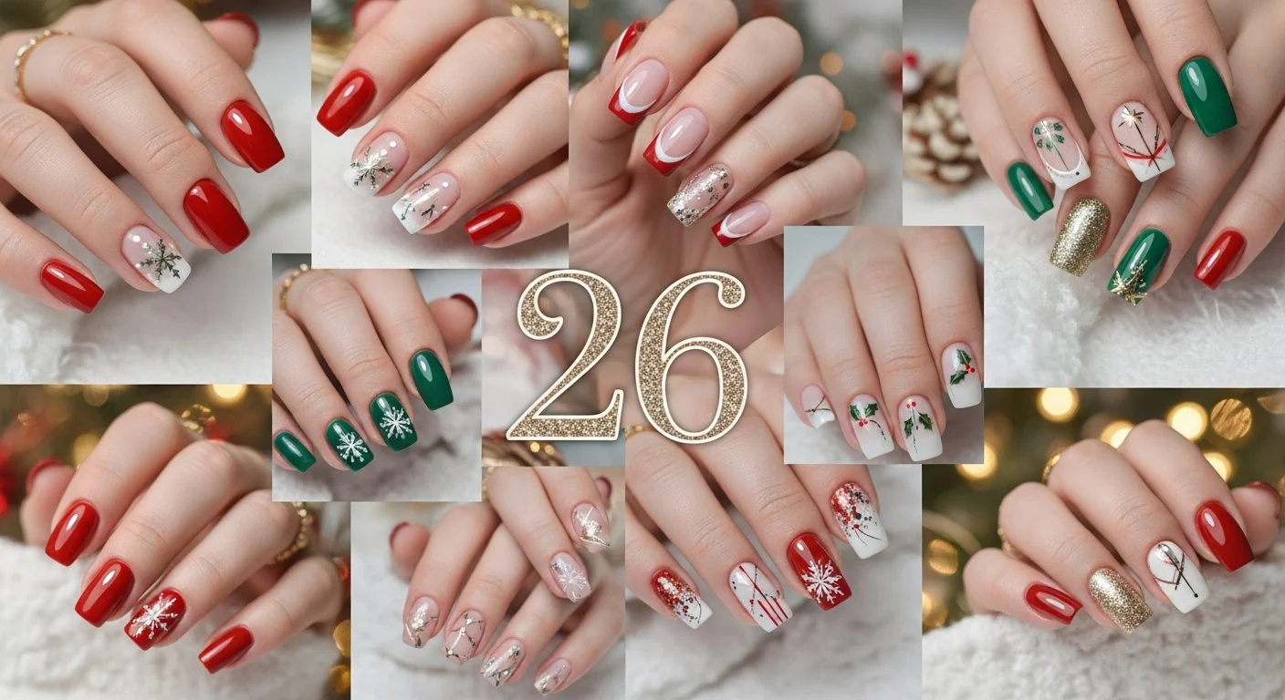 classic red christmas nails