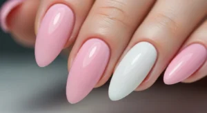 pink white nails