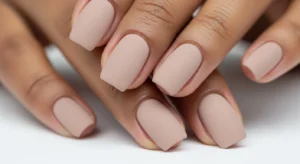 Matte nude nails minimal nail idea