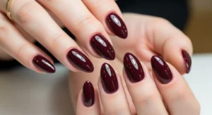 Burgundy nails elegant homecoming nail color