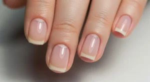 glossy clear short nails natural clean nail look simple manicure