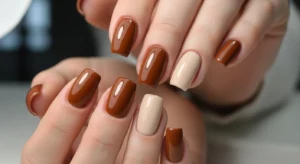 brown beige nails